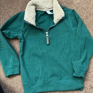Cozy Green Sherpa-Lined Pullover